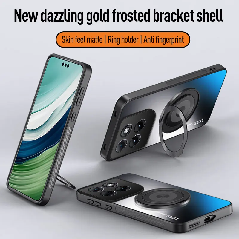 Premium Shockproof Frosted Matte Back Phone Case - Soft TPU+PC with Magnetic Feature