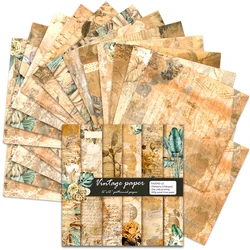Watercolor Scrapbooking Paper Pad - 24 Sheets of 30x30 cm Single - Sided Cardstock for Craft and Junk Journal Projects (Vintage Paper)