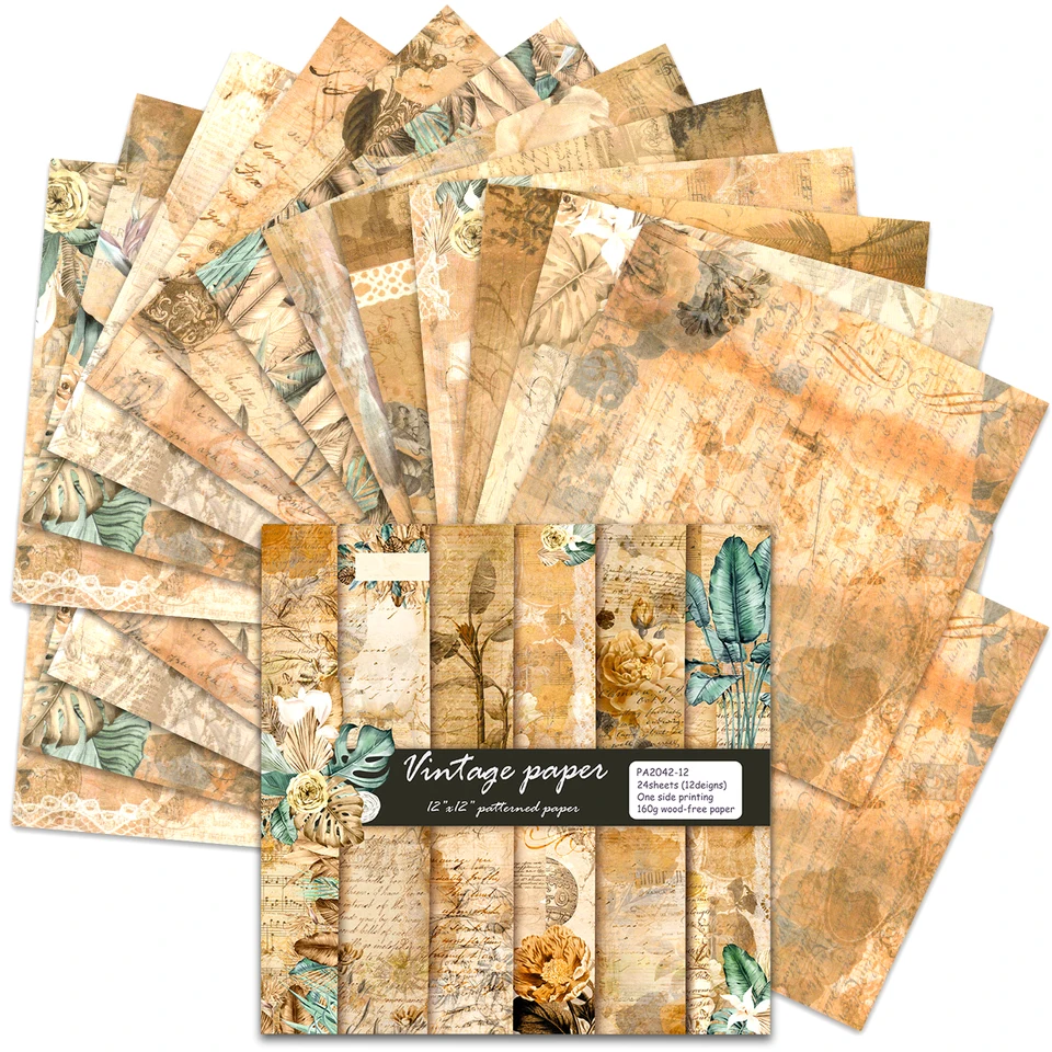 30,5x30,5cm Scrapbooking Pads Paper,12 Patterns 24 Sheets Bronzing Scrapbooking Cardstock Paper Pads Diy Decorative Card Making Supplies For Handmade Craft Design P 27066015 - View #5