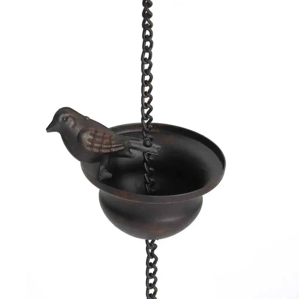 Creative Birds On Cups Metal Rain Chain Rain Chain Drainer Adapters Accessory For Gutter Drainage Downspout Tool T6D4