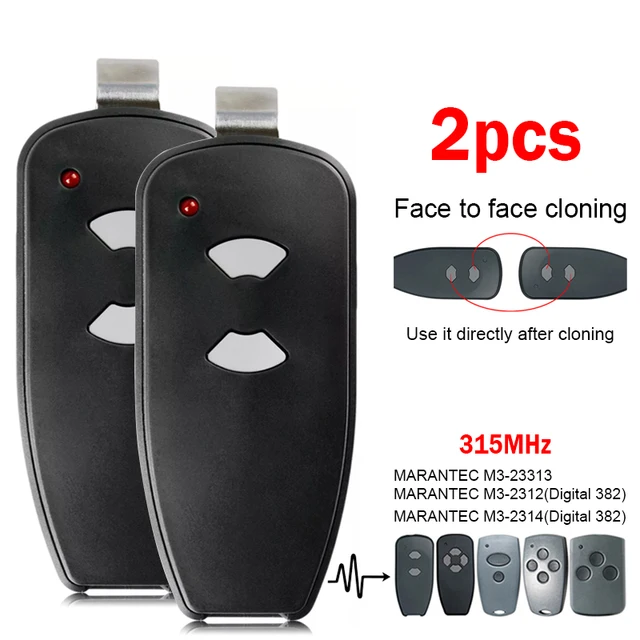 Face-To-Face Cloning Marantec 315MHz Remote Control Garage Door Opener Marantec M3-2312 M3-2314 M3-3313 65892 M3-2432 ML-1312V 1
