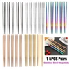 1-5 Pair Stainless Steel Chopsticks Metal Chop Sticks Tableware Silver Gold Multicolor Wedding Party Festival Supplies