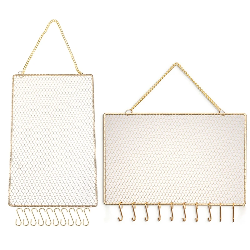 

Изысканный интерьерный орнамент в форме металлической сетки, держатель для сережек, настенный подвесной органайзер для ювелирных