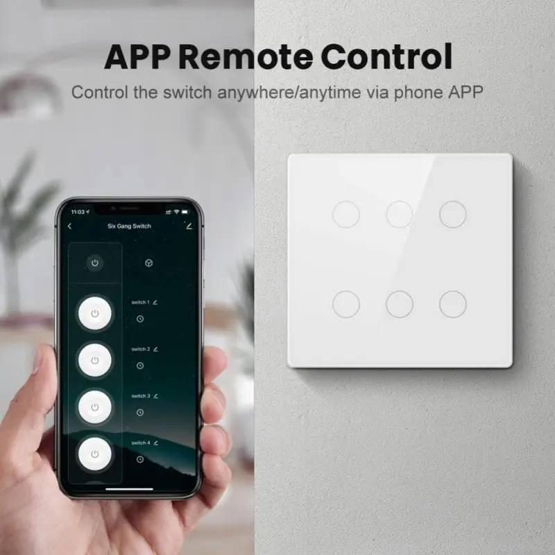 Painel da Tela de Toque Interruptor de Luz Controle de Voz Tuya Wifi Interruptor Inteligente 110-220v 4x4 4 - 6 Gang Via Alexa Google Casa Alice ac 8 Computers & Electronics