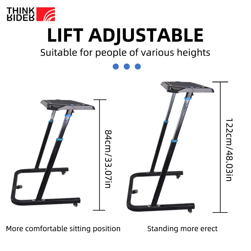 Indoor Cycling Desk ThinkRider Adjustable Height Bike Desk Laptop Stand Non-Slip Surface Portable Bike Trainer Fitness Desk bike trainer