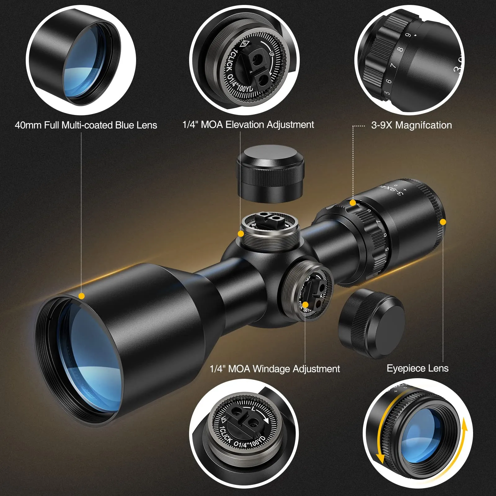 3-9x40 4x32 Telescopic Sights for Hunting Optics Riflescope Compact Airsoft Rifle Scope of 11/20mm Rail Quick Aiming Gun Sight rifle scope