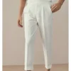 Men Casual Suit Pants Solid Color Large Size Mens Korean Style Fashion Straight Trousers All-match Ankle-length Loose A32 3
