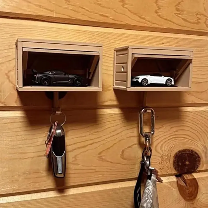 Key Holder for Wall Car Garage Key Holder with Opening Door Car Garage with Open