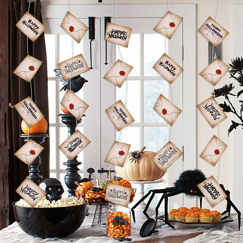 20pcs Floating Magic Wizard Acceptance Letter Banner Hanging Garland for Halloween Party Decoration Birthday DIY Invitation Card