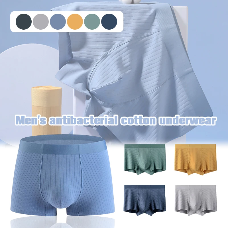 Large Size Boxers Men Panties Underwear L-4Xl Sexy Mid Waist Cotton Comfortable Boxer Shorts Male Stretchy Breathable Underpants sexy flat boxers men ice silk seamless intimate boxer briefs pouch underwear good stretchy swim shorts trunks underpants