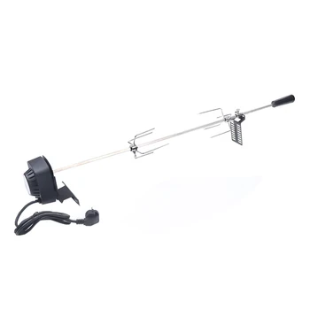 New Electric BBQ Grill Spit Roaster w/ 120 cm long cableRod Outdoor Barbecue Grilling Rotisserie Kit 4