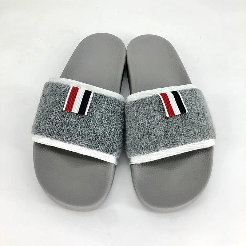

TB THOM Luxury Brand Men's Slippers Stripes Looped Fabric Men's Casual Shoes Outdoor High Quality Design Women Sandals