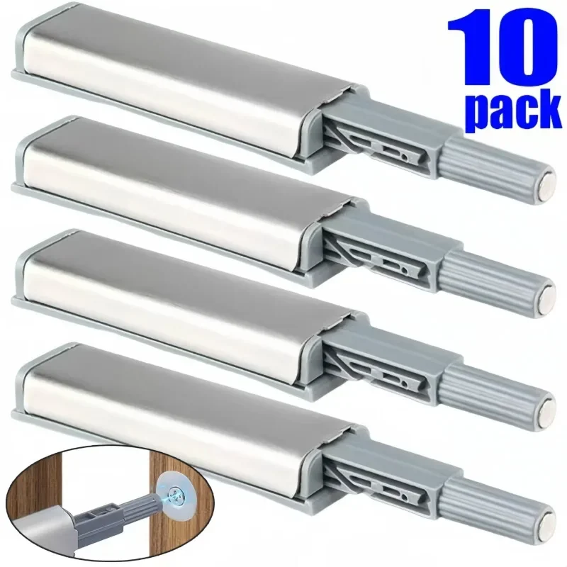 10/1pack Magnetic Push Latches Stainless Steel Push To Open Touch Damper ers for Cabinets Closet Door Catch Closer Hardware magnetic cabinet catches door catches magnetic cabinet latches cabinet door latch