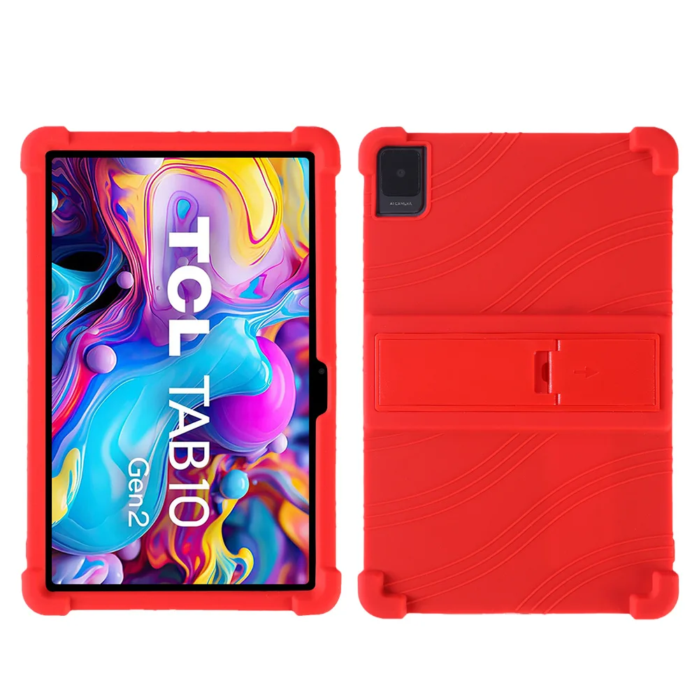 Durable Silicone Tablet Cover with Kickstand - Soft Shockproof Protector