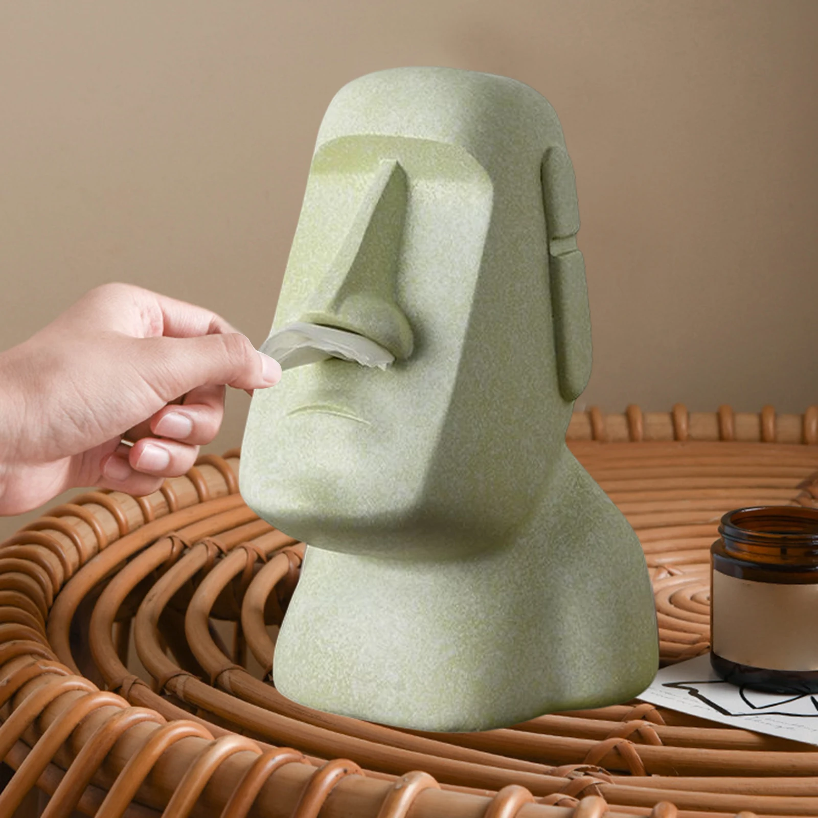 Tissue Box Holder 3D Stone Statue Paper Box Creative Multifunctional Napkin Tissue Dispenser Organizer Table Decoration 5
