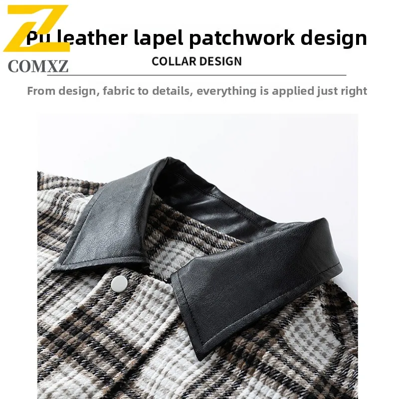 Men's Japanese Style Work Jacket Oversized Plaid Waterproof windproof Coat Vintage Utility Outerwear Loose Fit Casual Streetwear