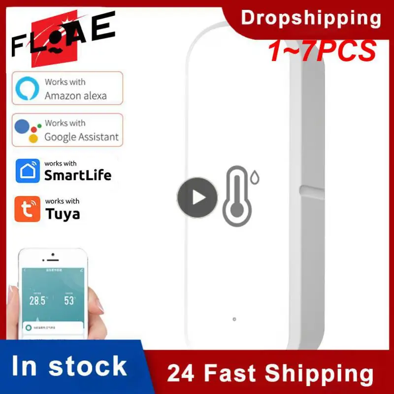 

1~7PCS Tuya /WiFi Temperature Humidity Sensor Home Connected Thermometer Compatible With Smart Life Alexa Assistant