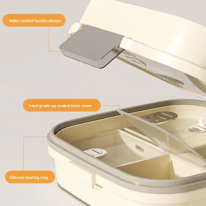 Record Time Medicine Box 7 Days Organizer 7 Grids Weekly Pill Case Portable Pill Cases for Vitamins Medicine Fish Oils Storage