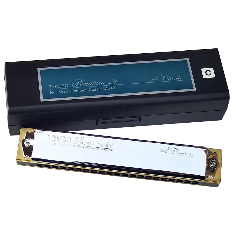 Tombo Tremolo Harmonica 21 Classic No. 3521S Prefessional Armonica 21 Holes Mouth Organ Key C A G Tone Harp Instrumentos