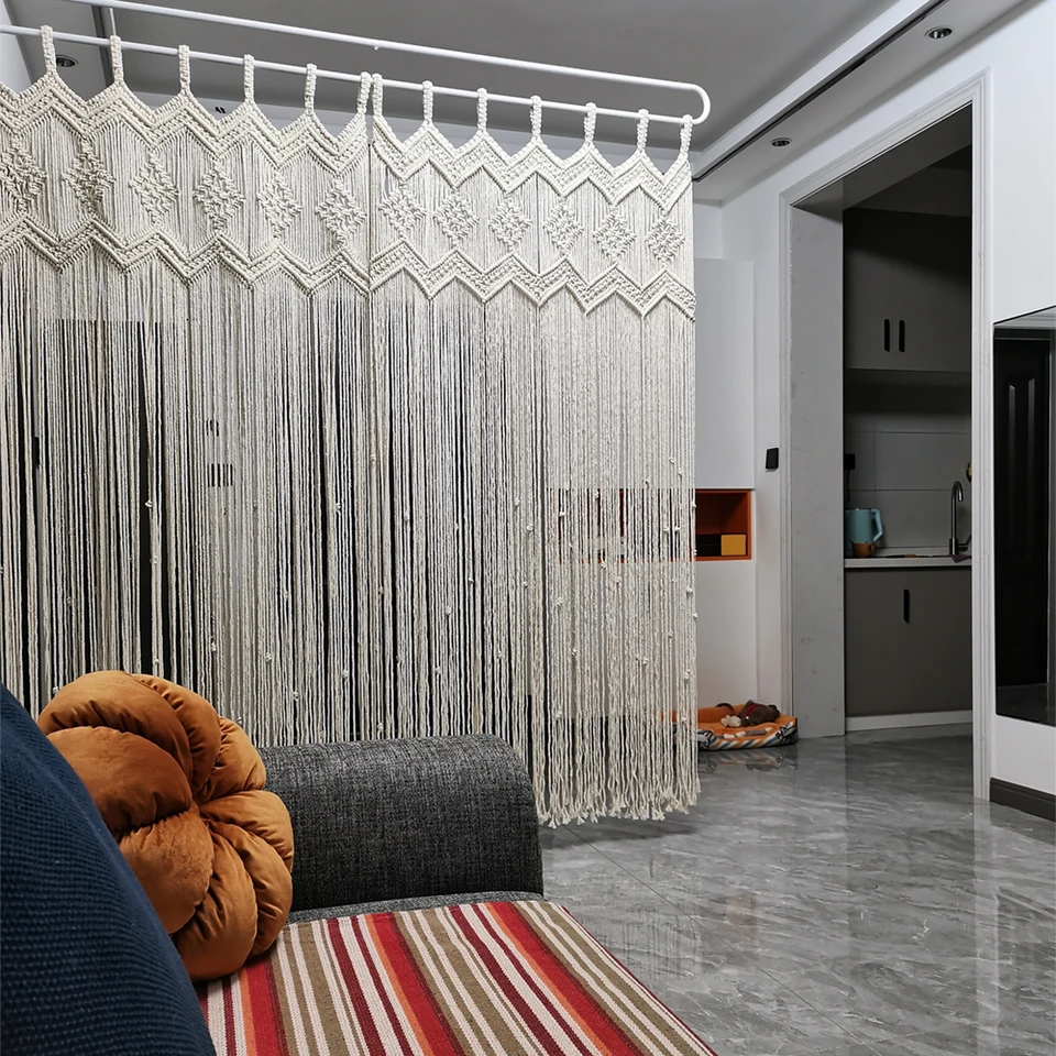 Tapiz De Pared Macramé AA - 100x200 Cm, Tejido A Mano, Estilo Bohemio Para Decoración De Interiores