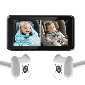 Monitor per Sedile Posteriore Auto con Display AHD HD da 6,86 Pollici, Visione Notturna, Monitor di Sicurezza per Bambini sul Sedile Posteriore