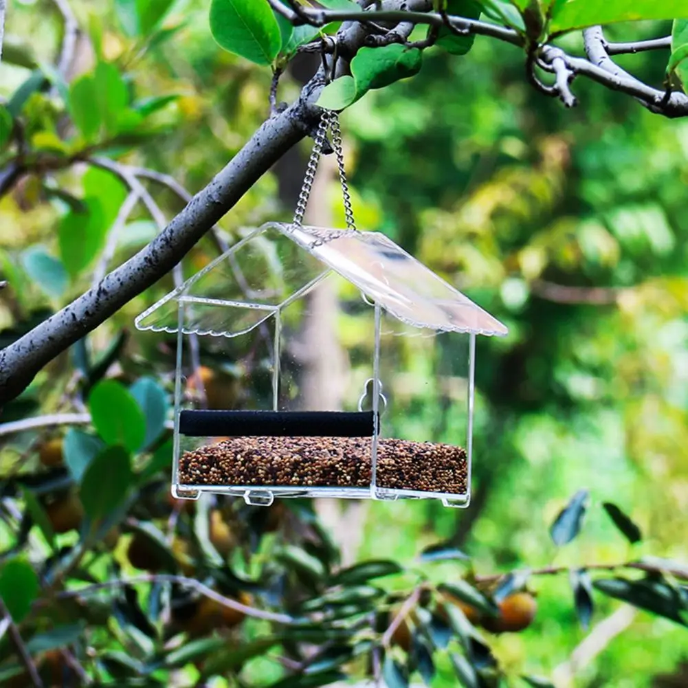 Mangeoire à oiseaux en forme de fenêtre, ventouse transparente résistante  aux intempéries, nichoir suspendu pour jardin extérieur - AliExpress