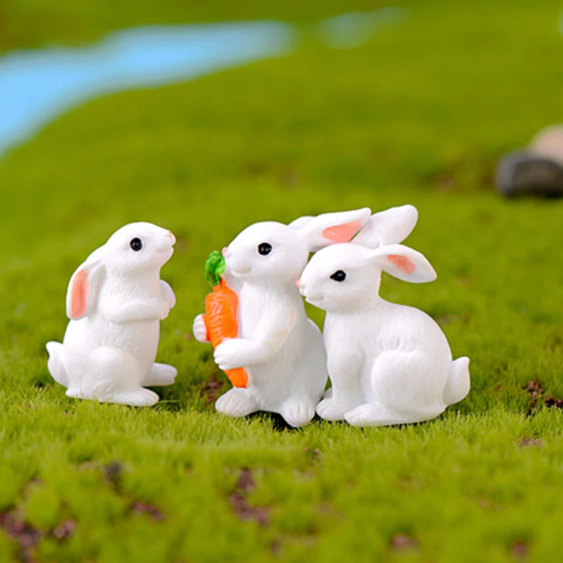 12 Style Cute Rabbit Easter Miniature Hare Animal Figurine Resin Craft Mini Bunny Ornament 1 Pcs Fairy Garden Supplies ornament crafts miniature figurines resin ornaments miniature ornament resin crafts rabbit ornament rabbit ornaments