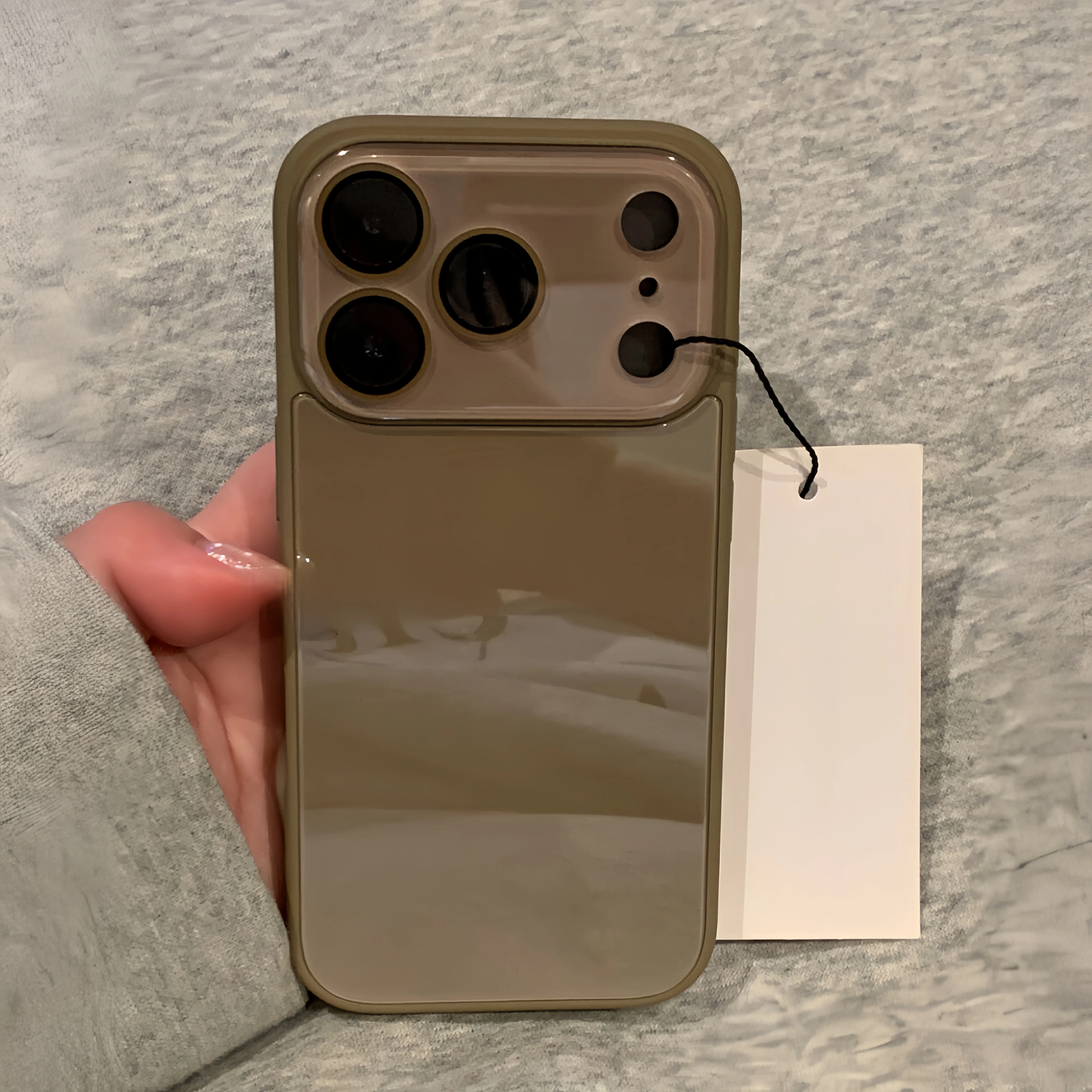 Luxury Tempered Glass Shockproof Camera Protection Case with Glossy Finish