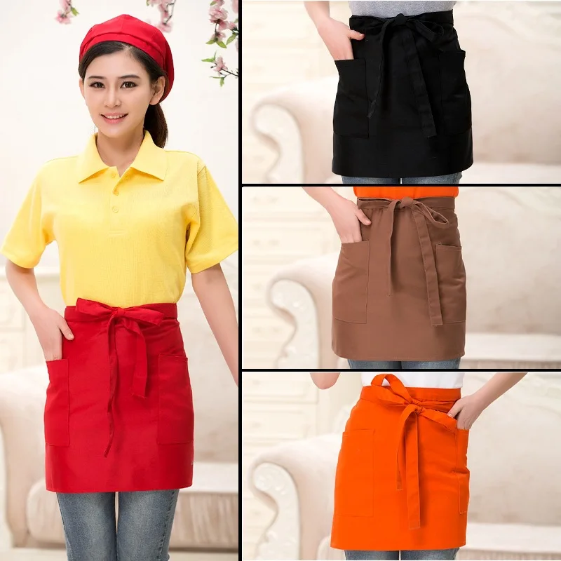 Chef Apron Kitchen Half-Length Apron Hotel Baking Restaurant Waiter Men's and Women's Work Clothes Multi-Color