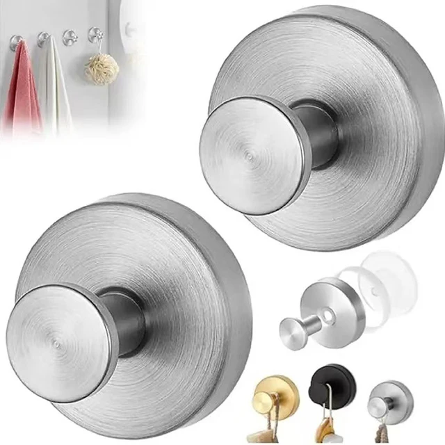 4 ชิ้นดูดถ้วยตะขอกันน้ําผ้าเช็ดตัวเสื้อคลุมอาบน้ําตะขอเหมาะสําหรับห้องน้ําห้องครัวกระจกประตูกระเบื้องตะขอ 4