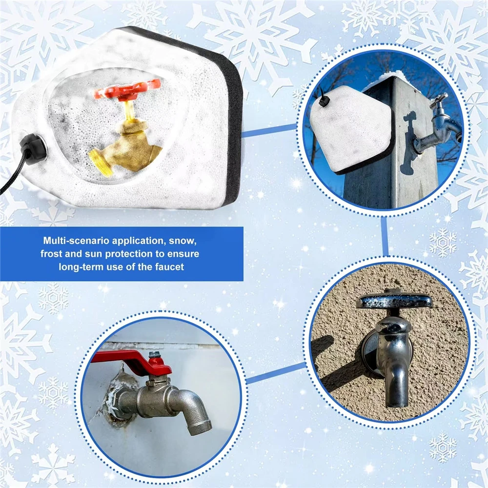 Winter Outdoor Faucet Cover Self Sealing Thermal Insulation Foam Reusable  Fastening Ring Tap Protection From Freezing - AliExpress