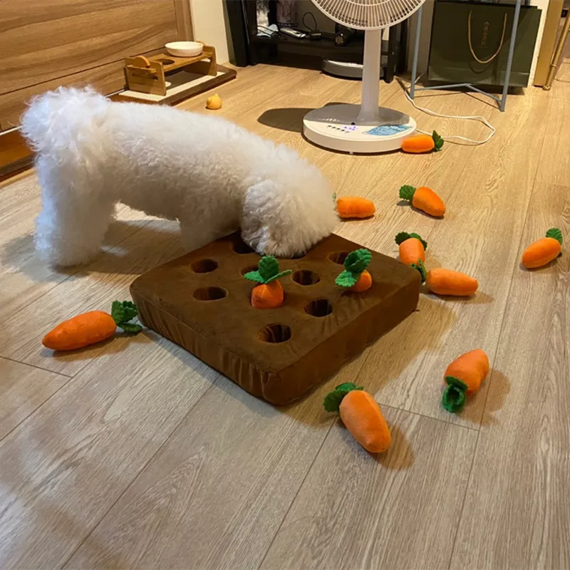 Dog Puzzle Toys Carrot Stuffed Toy with Numbers Dog Feeding Mat Interactive  Dog - AliExpress