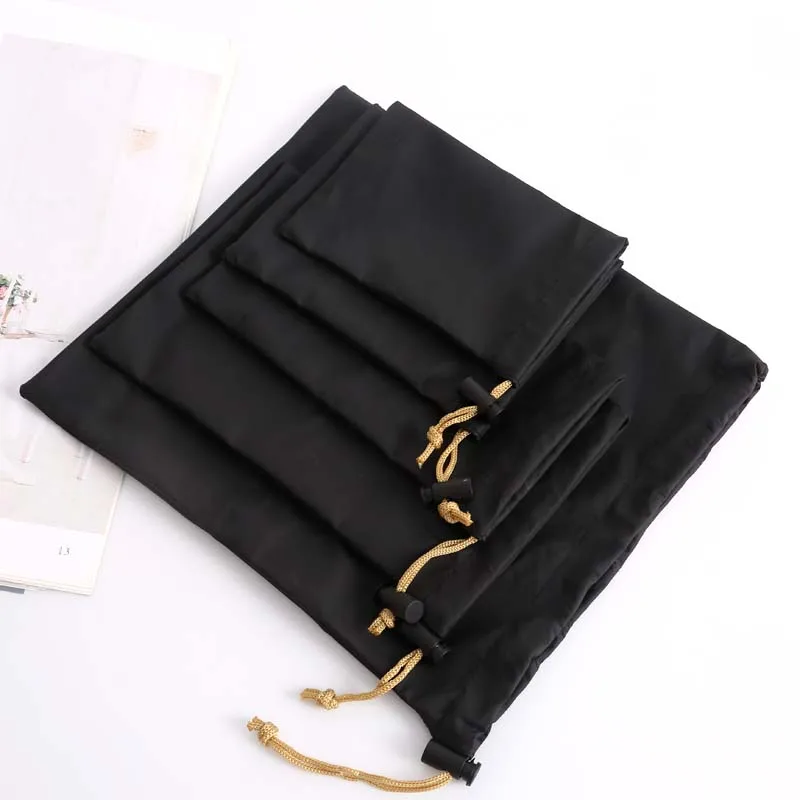 Headphone Drawstring Bags 2pc PU Leather Soft Headset Earphone Data Cable Waterproof Storage String Bag Pouch