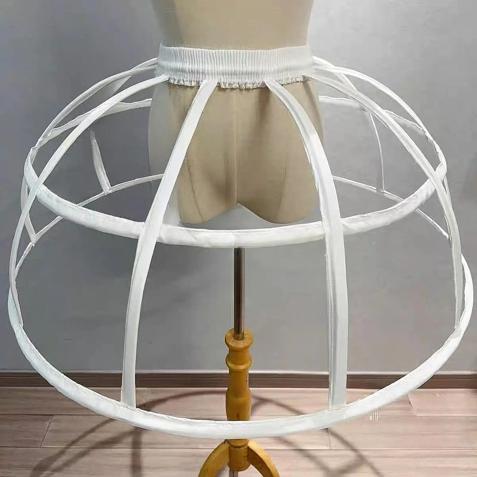 Women's Crinoline Underskirt Elastic Waist Half Slip Lolita Cage Skirt Petticoat