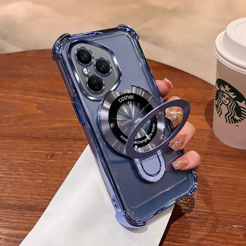 Luxury Plating Shockproof Magnetic Bracket Case with Holder Stand