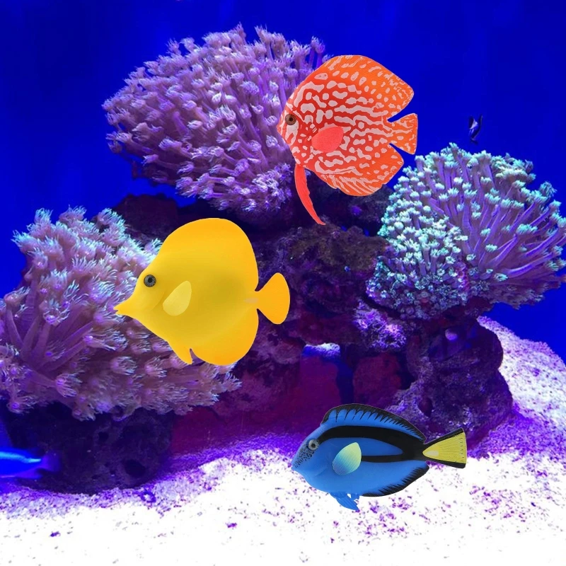 Artificial Moving Fish Floating Silicone Fake Fish Aquarium Decorations