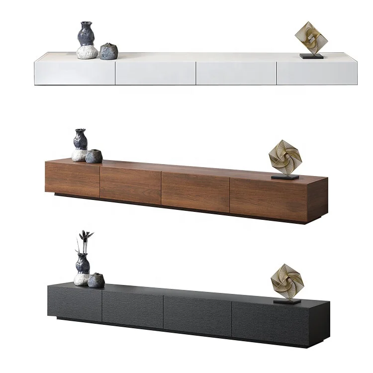 Living Room Furniture Modern Black Wooden Tv Stand Cabinet