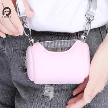 Borse porta criceti borsa a tracolla Design cilindrico pratica casa viaggio scoiattolo portatile maglia visibile gabbia per animali domestici