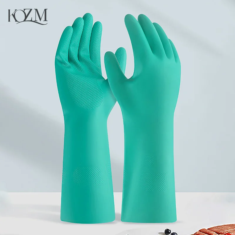 Nitrile Gloves 1Pair Thick Chemical Acid Resistant Waterproof Long Sleeve For Gardening Chemical Painting Latex Free