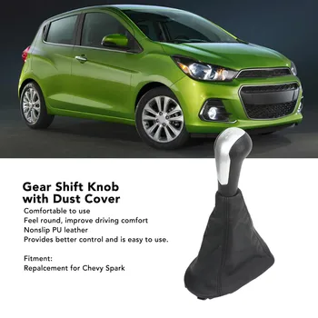 Gear Shift Knob Cover Kit with Shift Knob Boot Dust Cover Repalcement for Chevrolet Chevy Spark 1