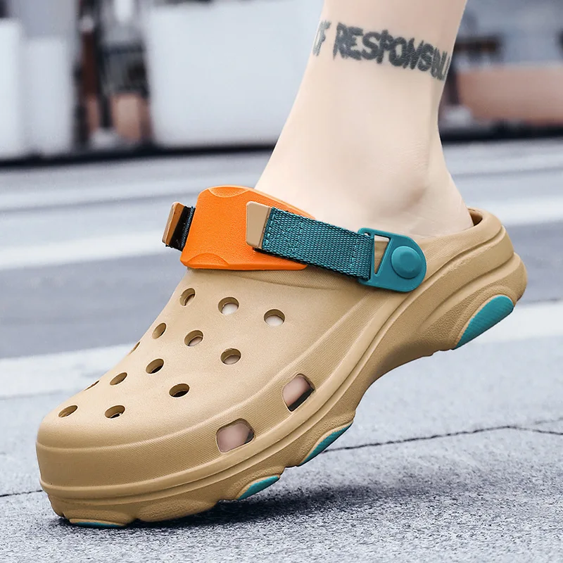 Summer Platform Men Sandals 2023 New Arrivals Khaki Mens Beach Sandal Comfort Lightweight Male Casual Sandals Sandalias Hombre