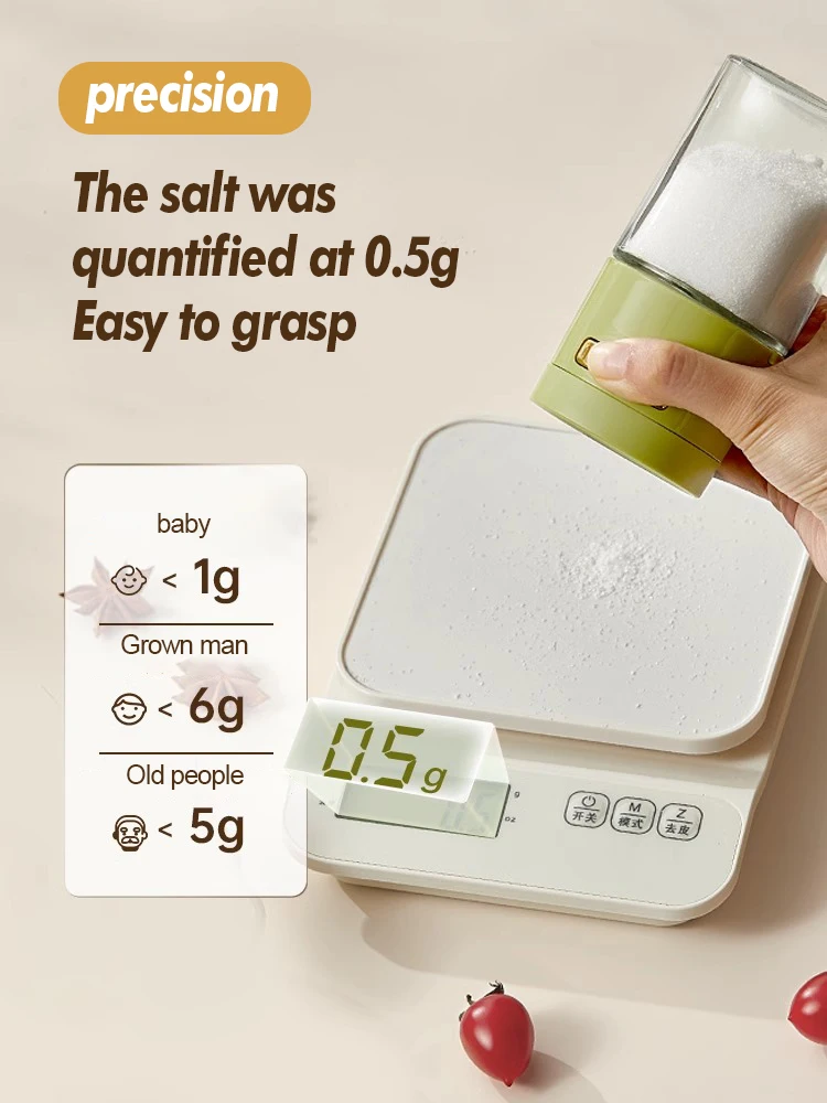 Kitchen Quantitative Salt Bottle Glass Sealed Moisture-Proof Seasoning Jar Adjustable
