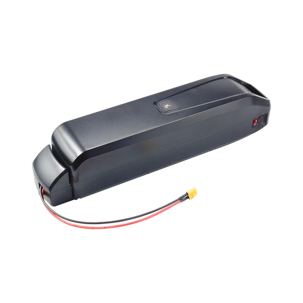 Removable black 48V ebike battery showing lock cylinder and keys for Funhang EB S1 models