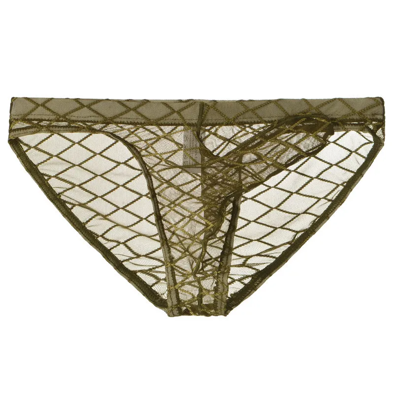 Men's Ultra-Thin Breathable Mesh Underwear with Sexy Triangular Design