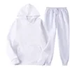 Men Tracksuit 2 Pieces Sets Hooded Sweatshirt +Drawstring Pants Male Hoodies Running Sportswear Men Women Autumn Sportwear 3