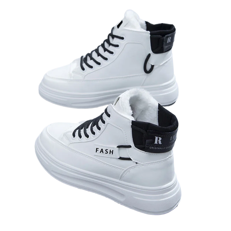 

Новые модные зимние теплые плюшевые высокие кроссовки для женщин на весну толстая подошва повседневная прогулочная Вулканизированная обувь