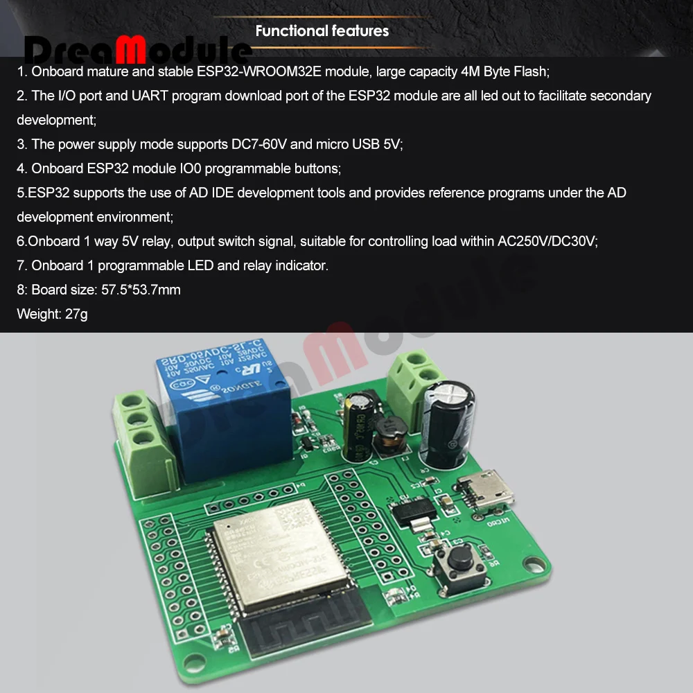 DC7-60V adequado para o desenvolvimento secundário esp32