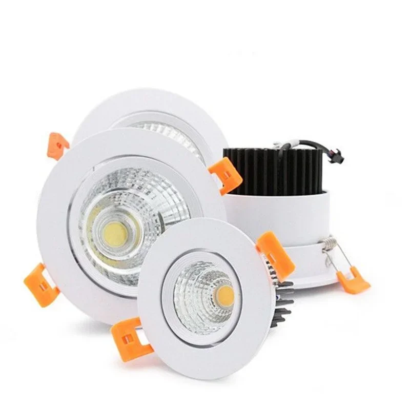 

COB Dimmable LED Downlight AC85-265V Ceiling Light 5/9/12W Recessed Spotlight Warm White3000k Natural White6000k Indoor Lighting