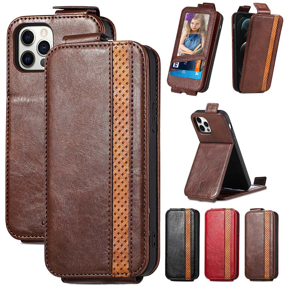 

Vertical Card Holder Flip Case For OPPO Reno 8 Lite Reno7 Lite 6 Pro Plus 5 4 SE 5Z 4Z 3A 5A 7A Find X5 Lite Wallet Phone Cover
