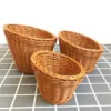 Handmade Wicker Woven Basket Bread Serving Tray Simulation Rattan Desktop Baskets For Kitchen Picnic Woven Storage Basket 1